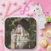 写真モダン葬お祝い生涯記念碑 ペーパープレート (パーティー)