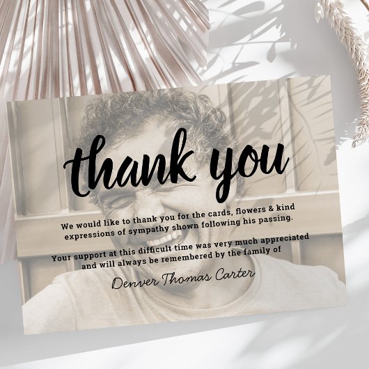 写真モダン葬儀お見舞いカード サンキューカード
