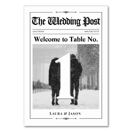 写真モダン表番号カー結婚ド新聞 テーブルナンバー (正面)