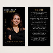 写真モダン記念エレガント祈りの言葉カード (正面&裏面)