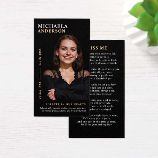 写真モダン記念エレガント祈りの言葉カード (デスク)