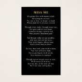 写真モダン記念エレガント祈りの言葉カード (裏面)