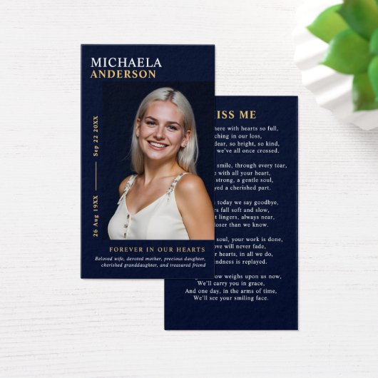 写真モダン記念エレガント祈りの言葉カード (デスク)