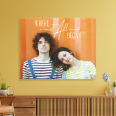 写真モダン記念婚約結婚の日付 キャンバスプリント (インサイチュ (リビング))