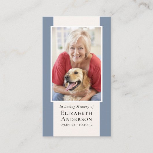 写真モダン記念祈りの言葉カード コーリングカード (正面)