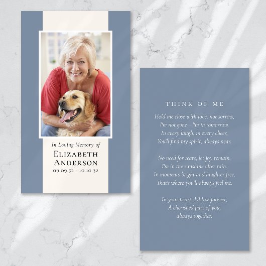 写真モダン記念祈りの言葉カード コーリングカード