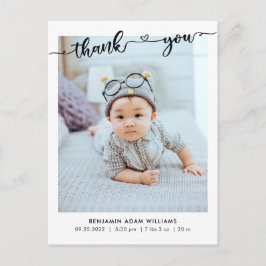 写真モダン誕生のお知らせ ポストカード