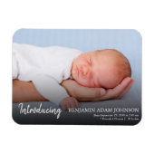 写真モダン誕生の生まれたばかりの発表 マグネット (横)