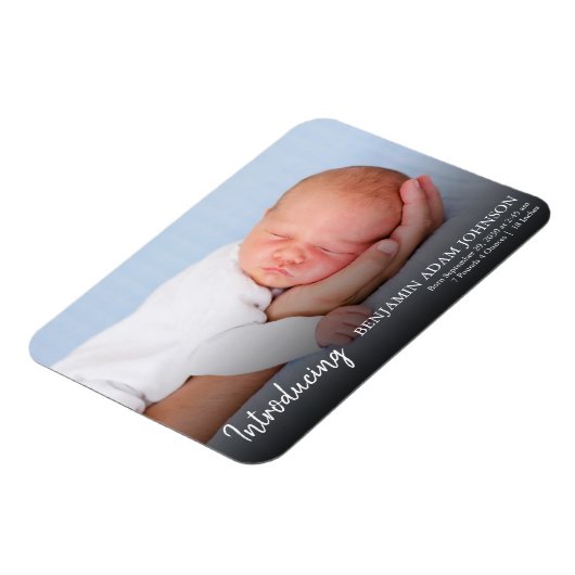 写真モダン誕生の生まれたばかりの発表 マグネット (左側)