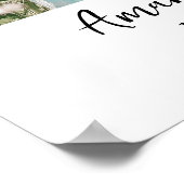 写真モダン誕生日パーティーのサイン ポスター (角)