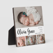 写真モダン誕生生まれたばかりの統計Tabletop フォトプラーク (正面)