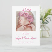 写真モダン誕生発表カード 招待状 (スタンド正面)