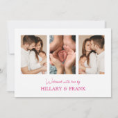 写真モダン誕生発表カード 招待状 (裏面)