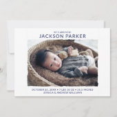 写真モダン誕生 案内状 (正面)