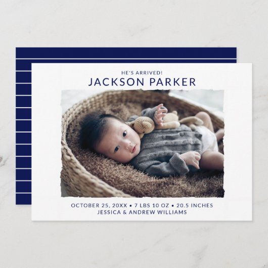 写真モダン誕生 案内状 (正面/裏面)