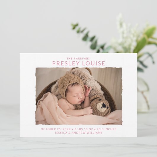 写真モダン誕生 案内状 (スタンド正面)