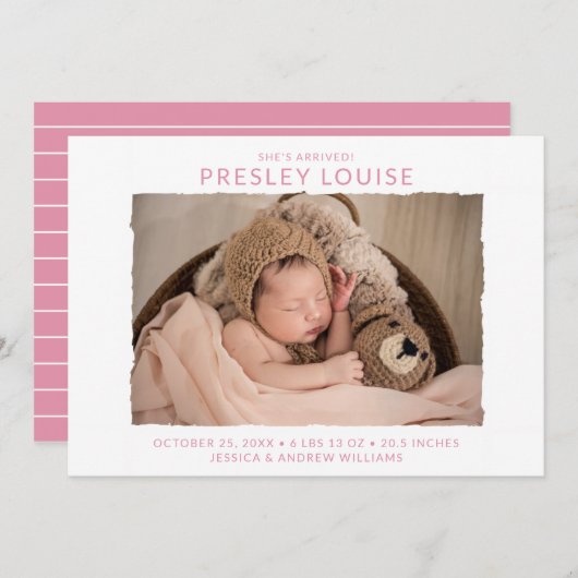 写真モダン誕生 案内状 (正面/裏面)