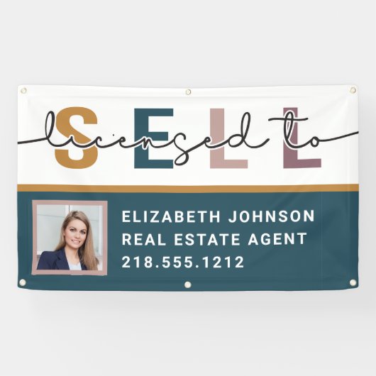 写真モダン販売ライセンス不動産仲介業者バナー 横断幕 (横)