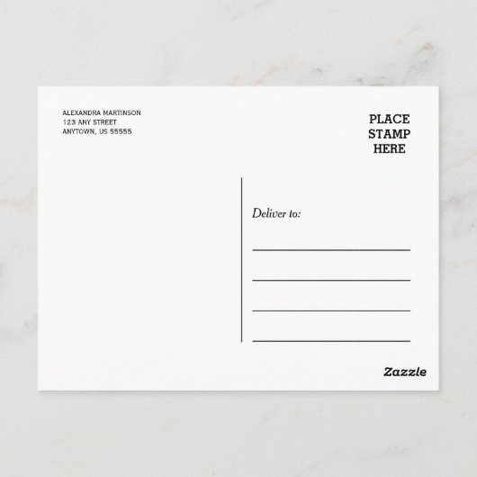 写真モダン赤と白卒業ありがとう ポストカード (裏面)