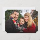 写真モダン赤メリー白の書道クリスマス シーズンカード (裏面)