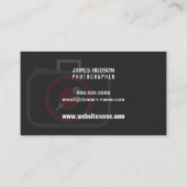 写真モダン赤白灰色 名刺 (裏面)