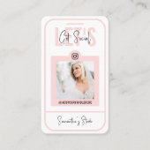 写真モダン赤面ピンクインスタグラム写真 名刺 (正面)