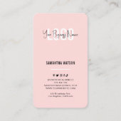 写真モダン赤面ピンクインスタグラム写真 名刺 (裏面)