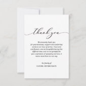 写真モダン追悼記念悔やみや弔慰 サンキューカード (裏面)