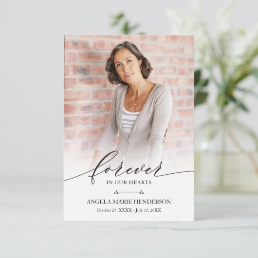 写真モダン追悼記念悔やみや弔慰 サンキューカード (スタンド正面)