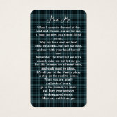 写真モダン追悼記念祈りの言葉カード (裏面)