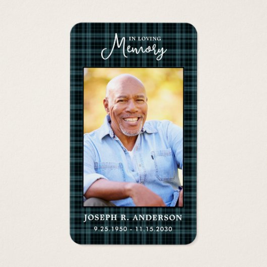 写真モダン追悼記念祈りの言葉カード (正面)