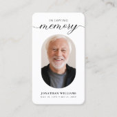 写真モダン追悼記念祈りの言葉 コーリングカード (正面)