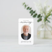 写真モダン追悼記念祈りの言葉 コーリングカード (スタンド正面)