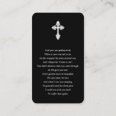 写真モダン追悼記念祈りの言葉 コーリングカード (裏面)