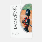 写真モダン野球カードの追加 メタルオーナメント (正面左)