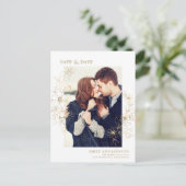 写真モダン金ゴールドエレガントフローラの保存 案内ポストカード (スタンド正面)