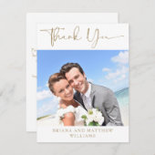 写真モダン金ゴールドサンキューカード サンキューカード (正面/裏面)