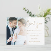 写真モダン金ゴールドス結婚クリプト カード (スタンド正面)