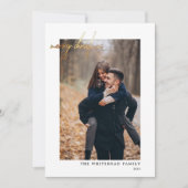 写真モダン金ゴールドメリークリスマス シーズンカード (正面)