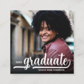 写真モダン金ゴールド卒業 エンクロージャーカード (正面)