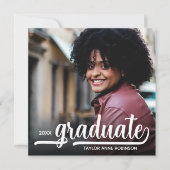 写真モダン金ゴールド卒業 招待状 (正面)