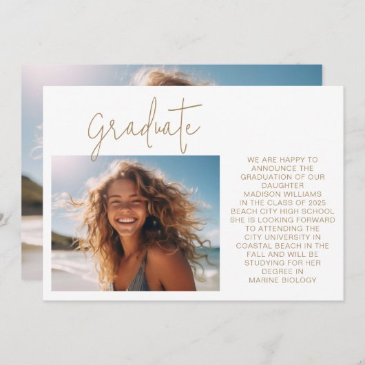 写真モダン院卒業 案内状 (正面/裏面)