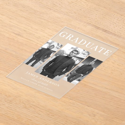 写真モダン院発表 アクリル招待状 (レイダウン)