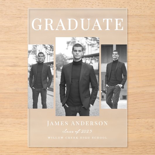 写真モダン院発表 アクリル招待状 (正面)