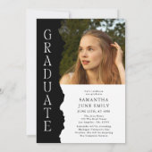 写真モダン雑誌の卒業会 招待状 (裏面)