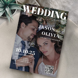 写真モダン雑誌表紙ユニーク結婚の 招待状