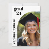 写真モダン高スタイリッシュ校卒業式パーティー 招待状 (正面)