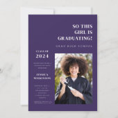 写真モダン高校の卒業式 招待状 (正面)