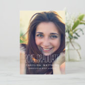 写真モダン高校卒業パーティー招待状 招待状 (スタンド正面)