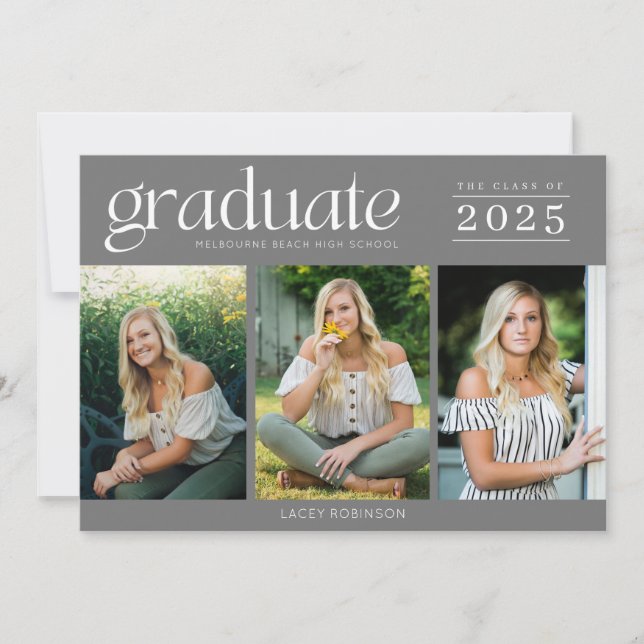 写真モダン高校卒業生三名 (正面)